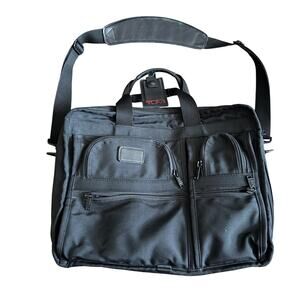 TUMI Alpha Black Organizer Expandable Brief Laptop Shoulder Bag Professional